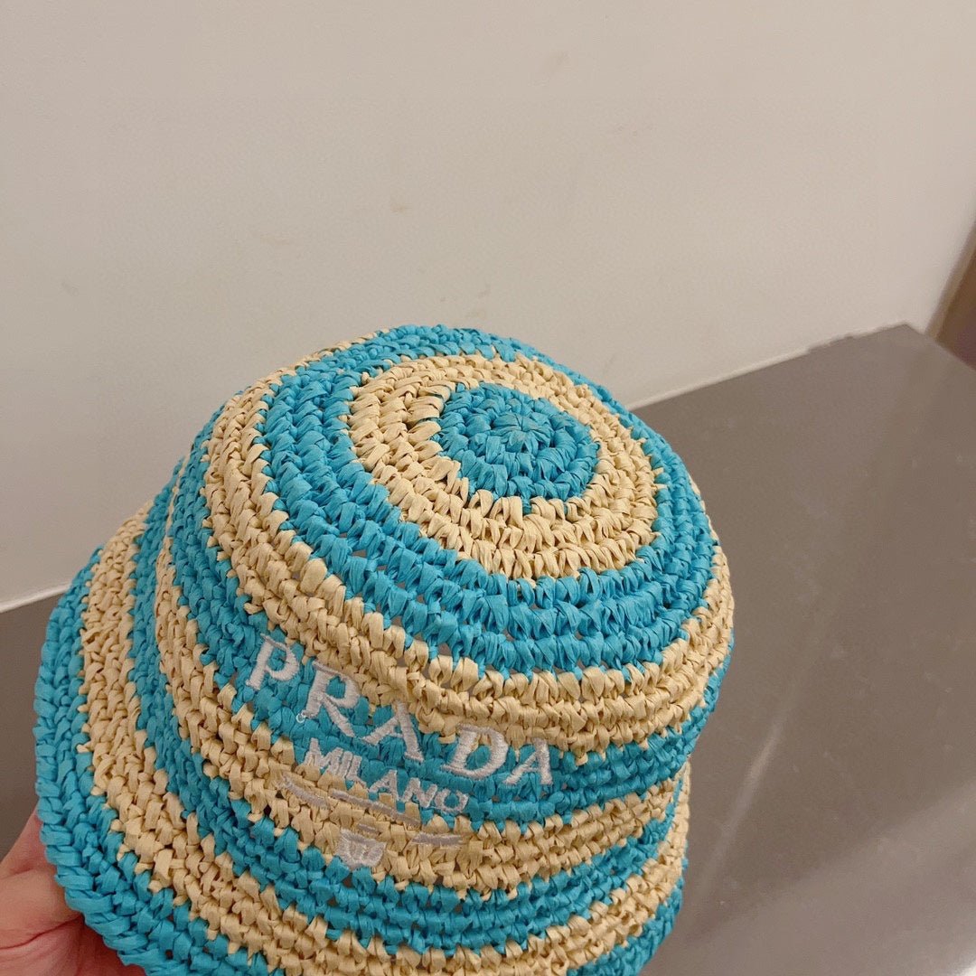 Luxury Prada Raffia Straw Sun Hat for Women - Serene