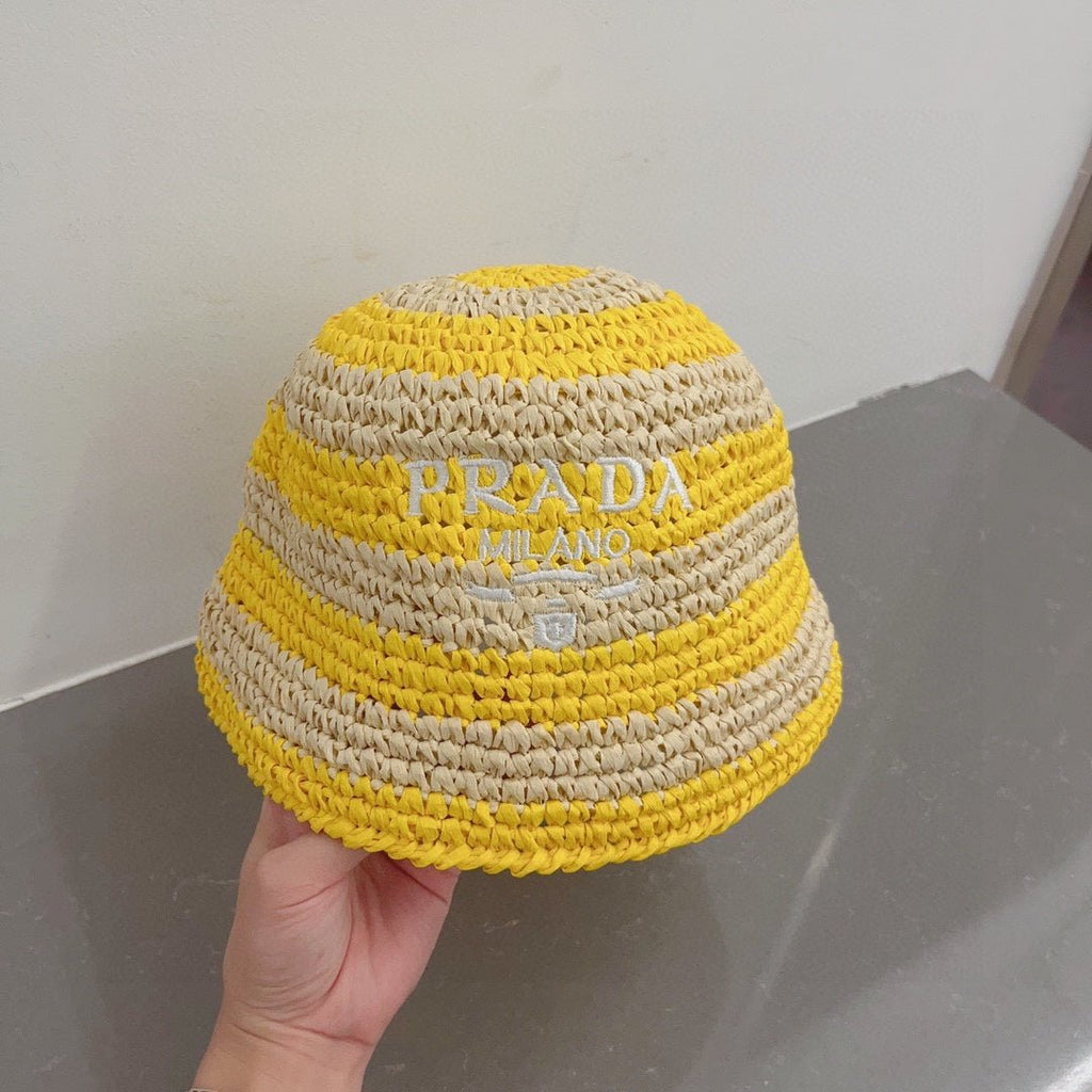 Luxury Prada Raffia Straw Sun Hat for Women - Serene