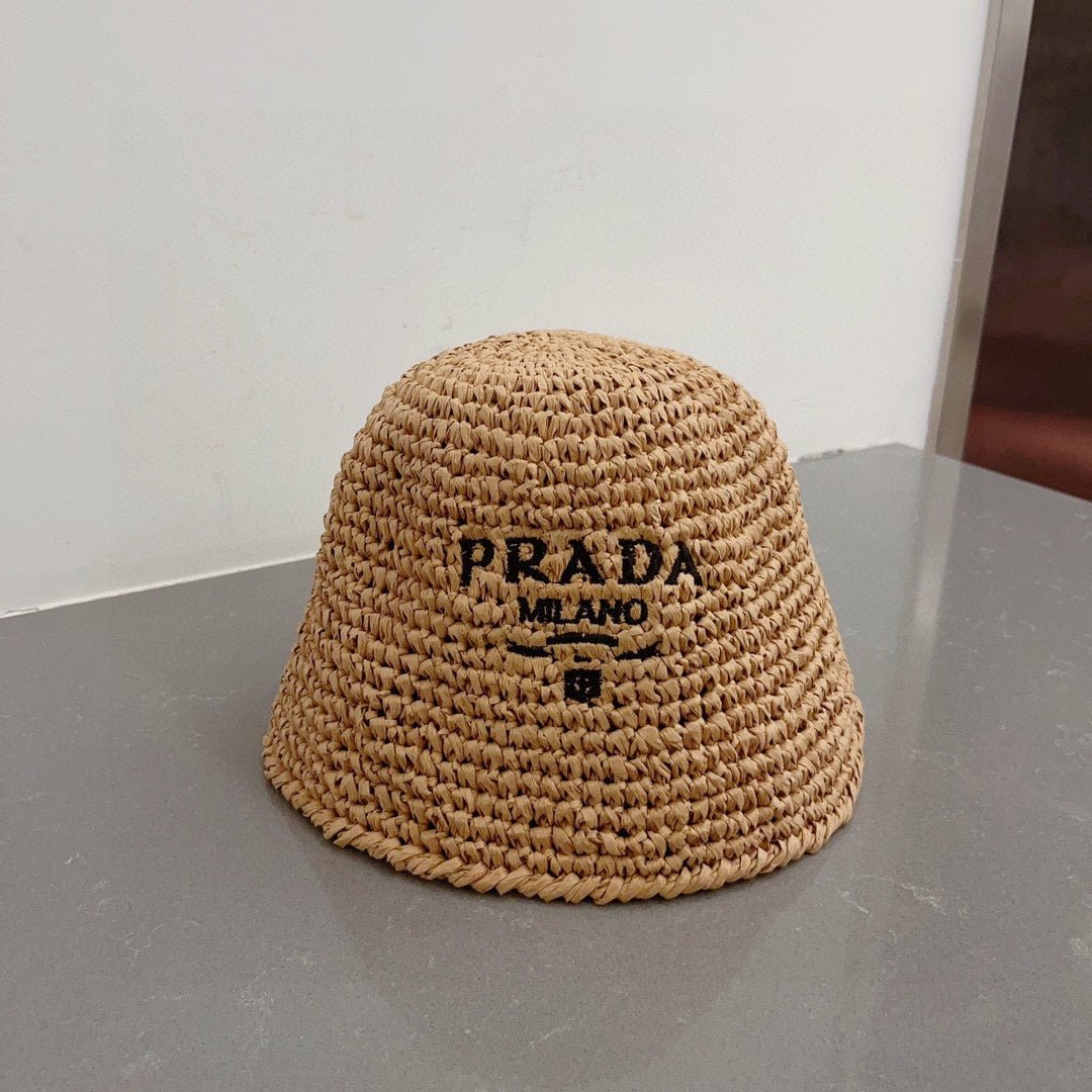 Luxury Prada Raffia Straw Sun Hat for Women - Serene