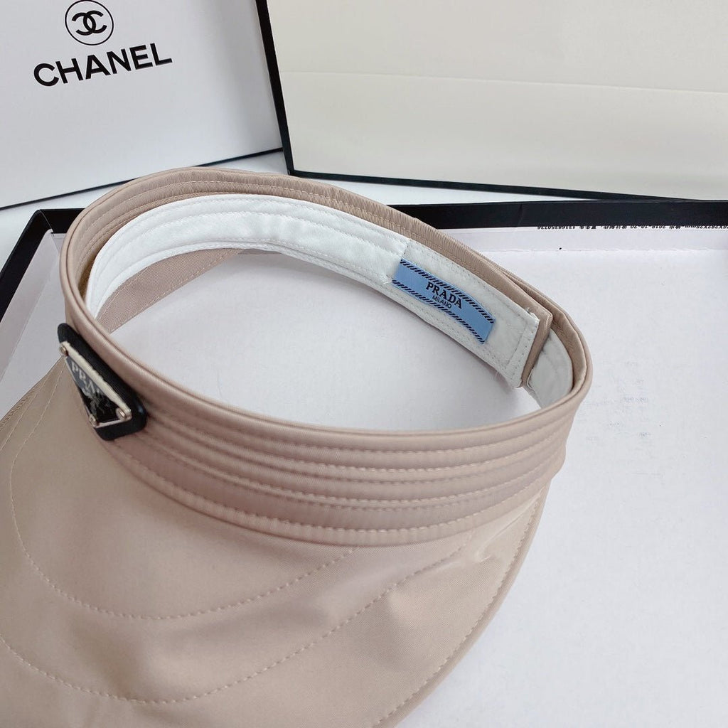 Luxury Prada Sun Visor Triangle Logo Open Top - Serene