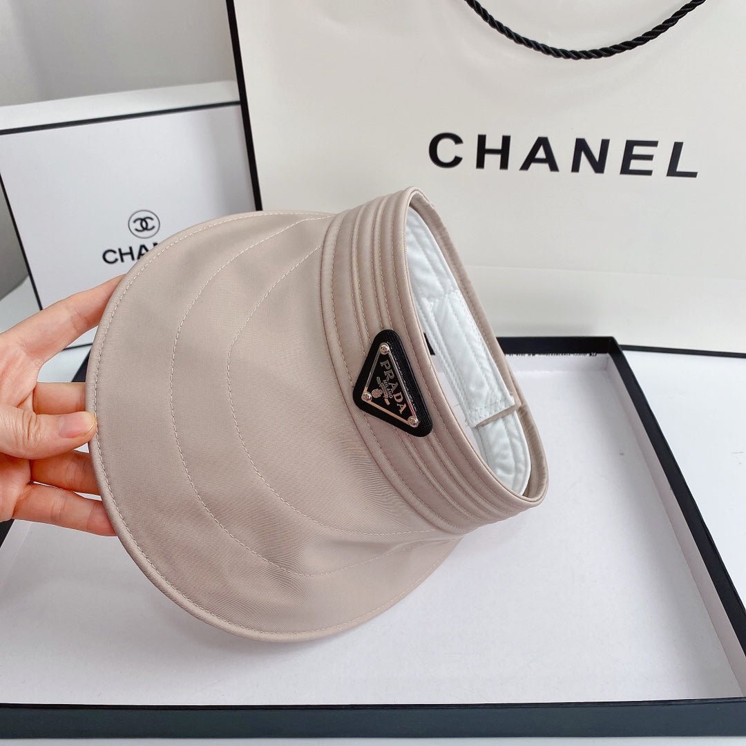 Luxury Prada Sun Visor Triangle Logo Open Top - Serene