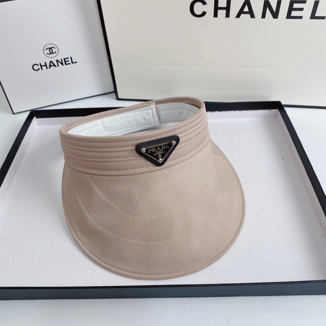 Luxury Prada Sun Visor Triangle Logo Open Top - Serene
