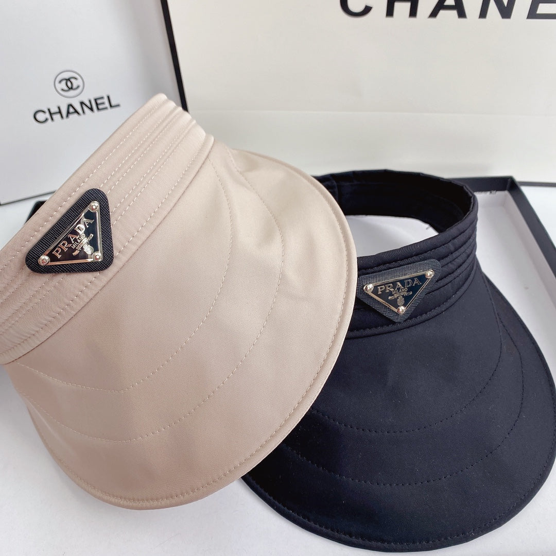 Luxury Prada Sun Visor Triangle Logo Open Top - Serene