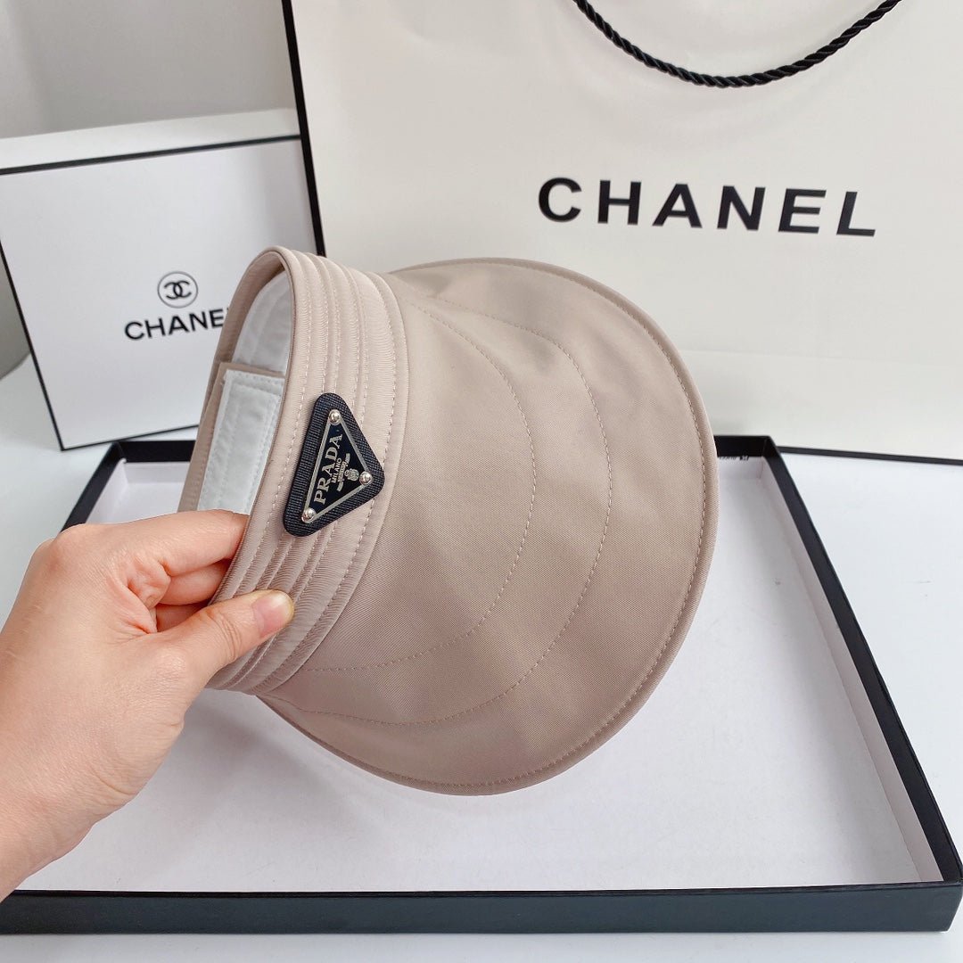 Luxury Prada Sun Visor Triangle Logo Open Top - Serene