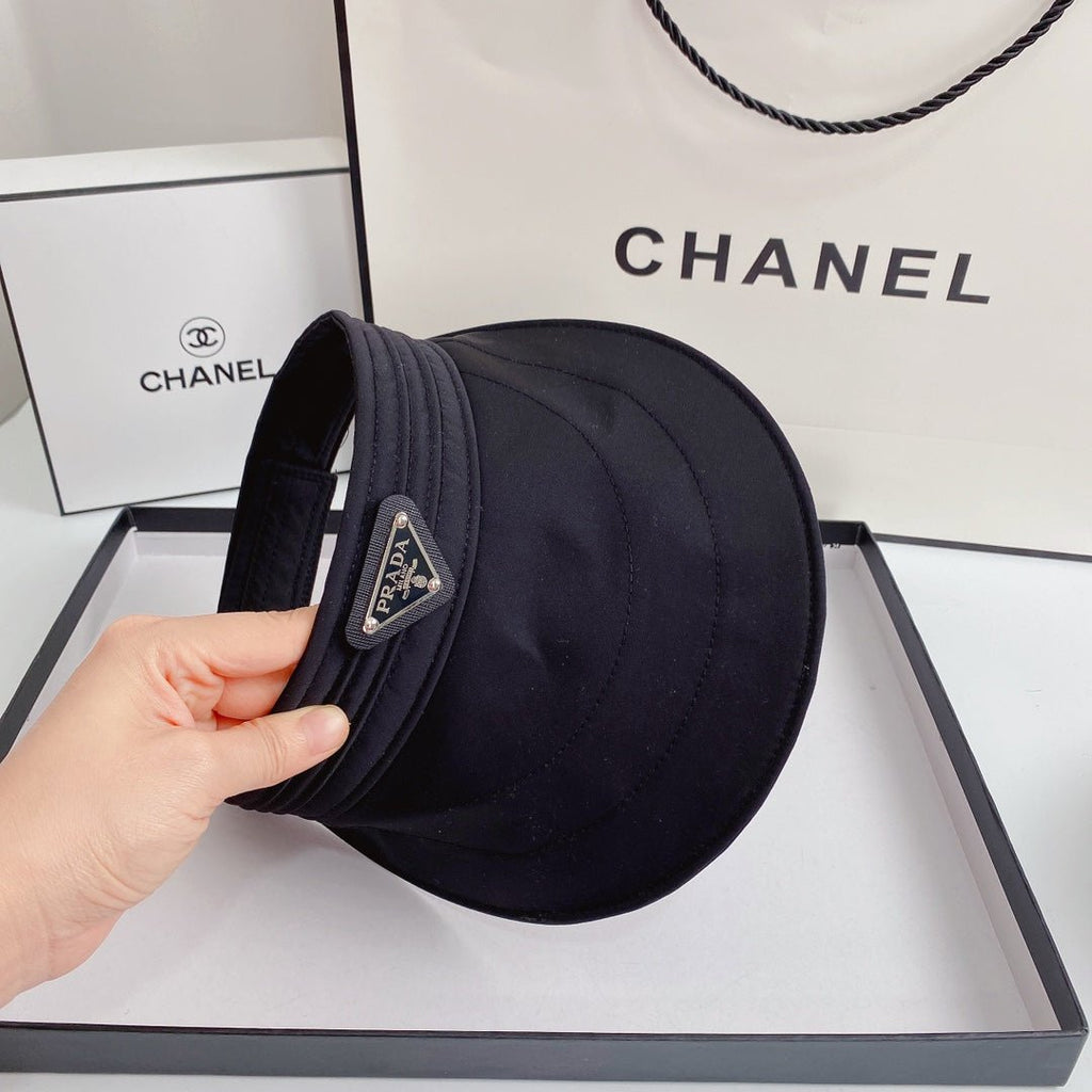 Luxury Prada Sun Visor Triangle Logo Open Top - Serene