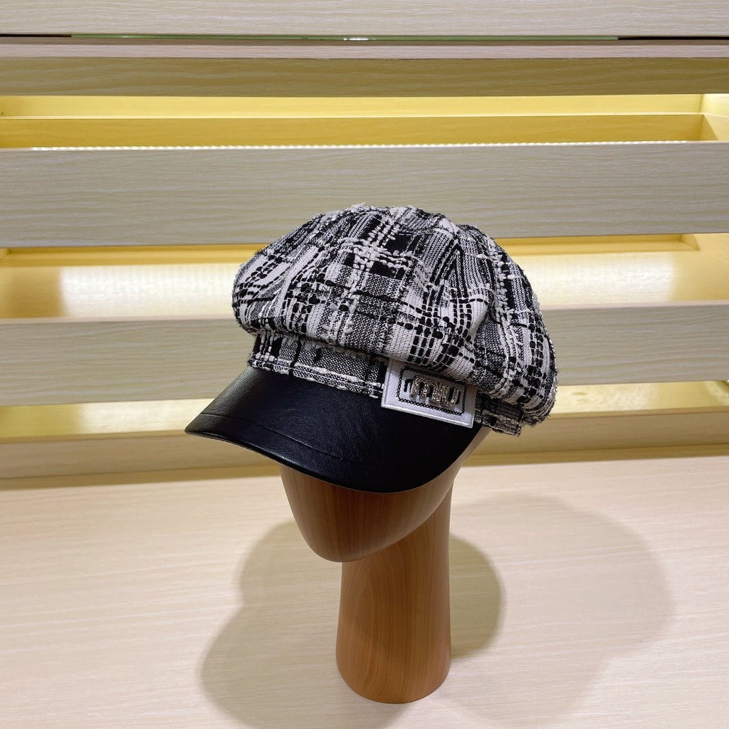 Miu Miu Tweed Newsboy Cap | Luxury Women's Designer Hat - Serene