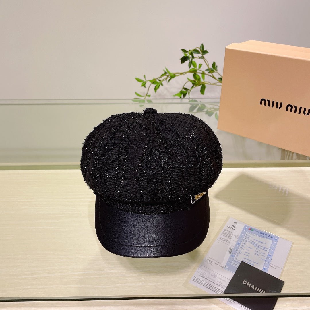 Miu Miu Tweed Newsboy Cap | Luxury Women's Designer Hat - Serene