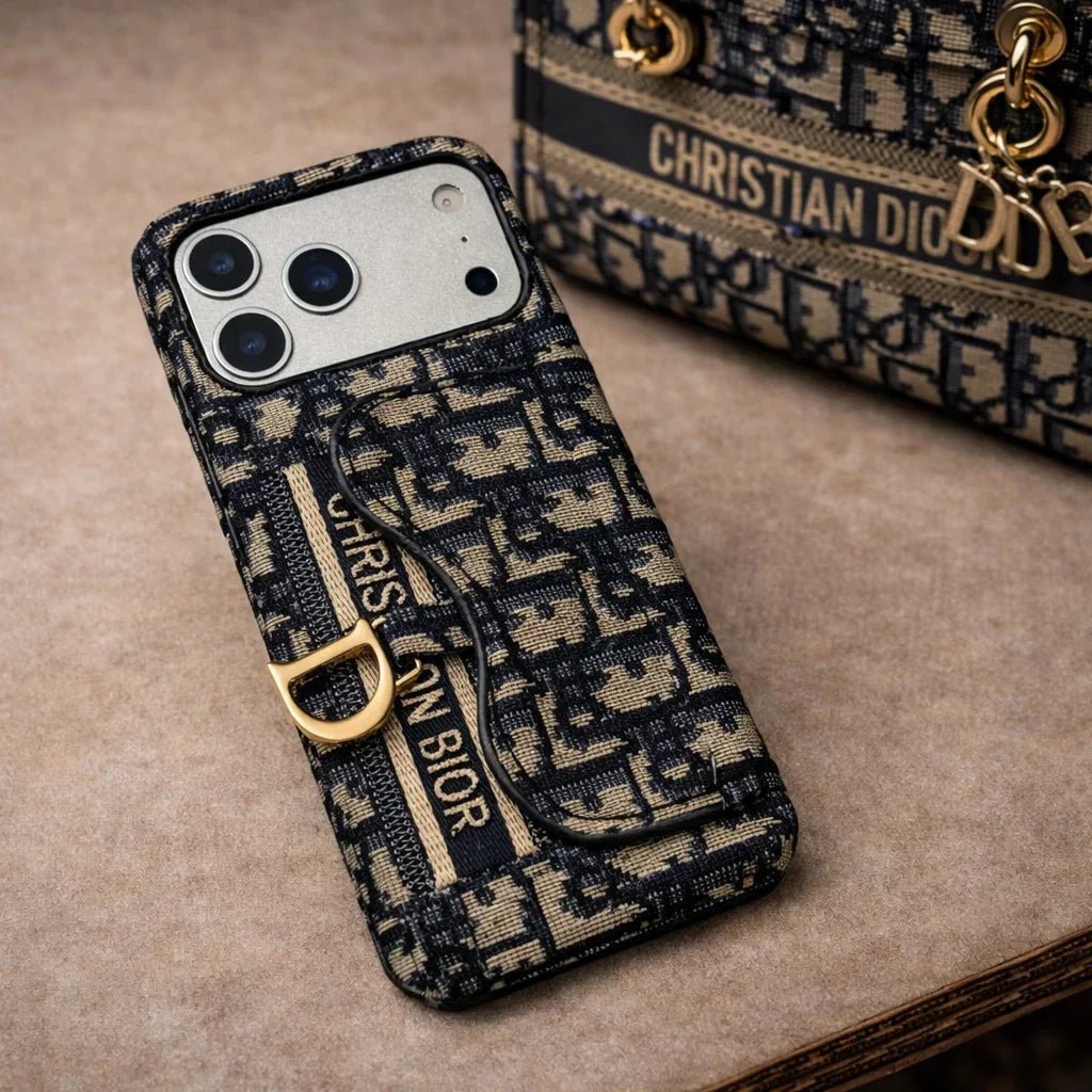 Oblique Dior iPhone 17 Pro Max Case with Card Holder – Luxury Dior Phone Case - Serene