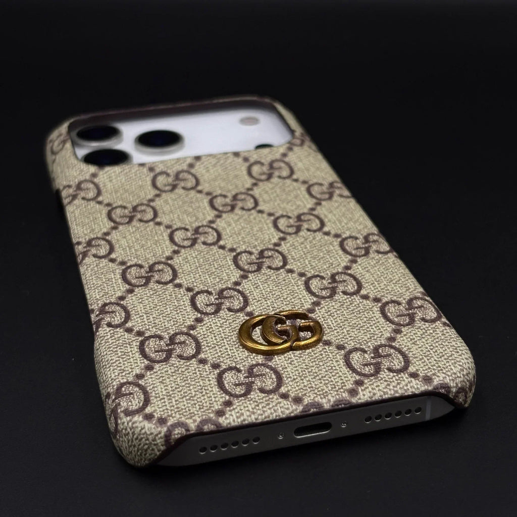 Ophidia Gucci iPhone 18 Pro Case – Beige GG Canvas Pattern - Serene