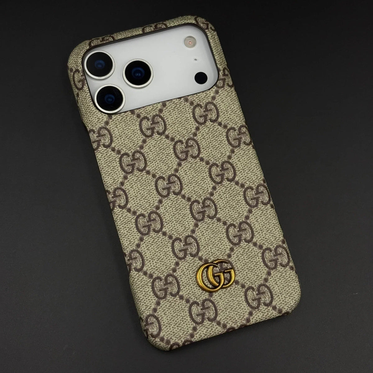 Ophidia Gucci iPhone 18 Pro Case – Beige GG Canvas Pattern - Serene