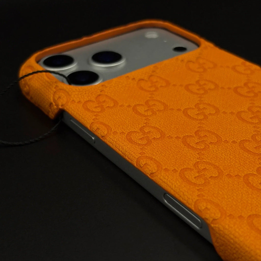 Orange Gucci iPhone 18 Pro Case Monogram – Luxury Gucci iPhone Case - Serene
