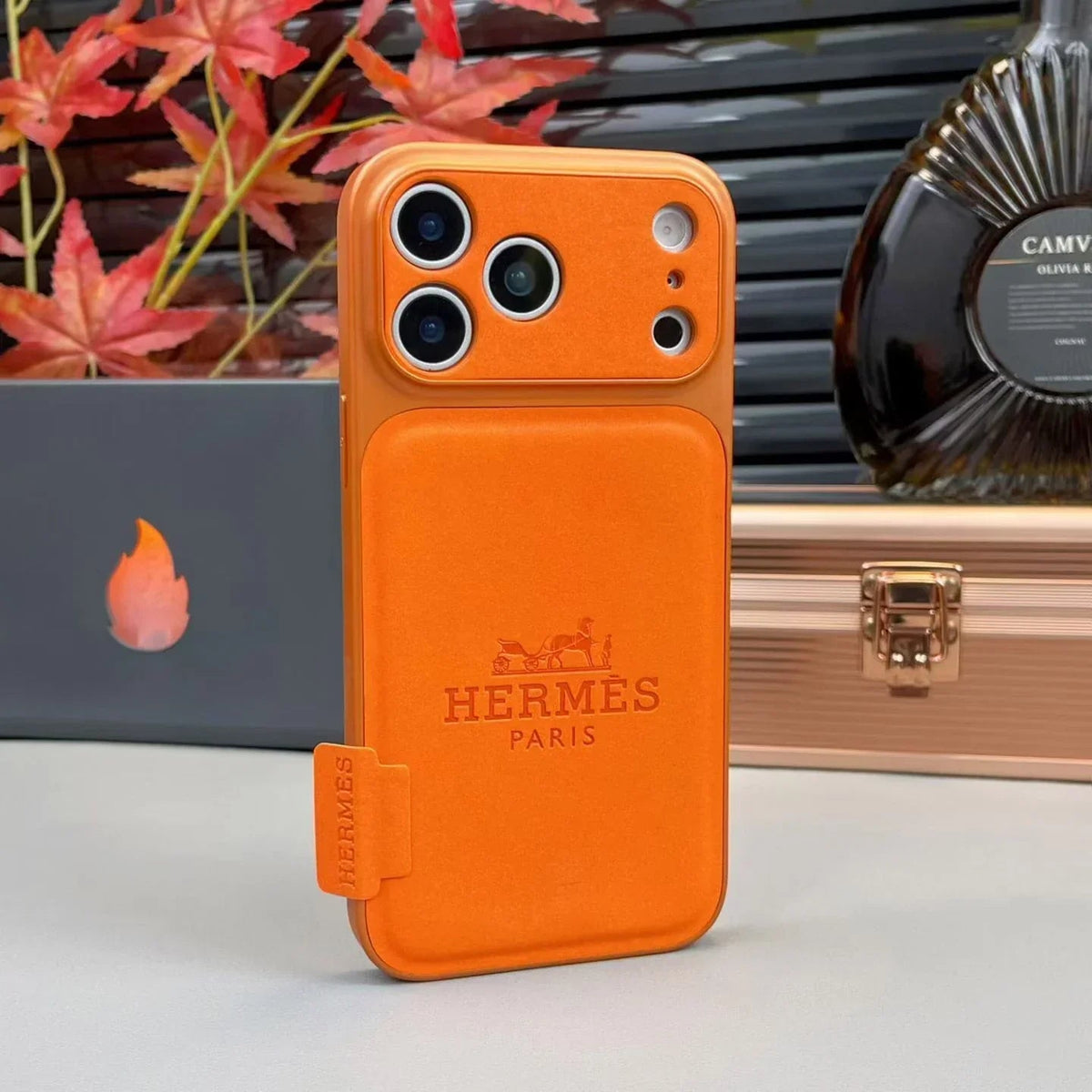 Orange Hermes iPhone 17 Pro Max Case – Luxury Hermes iPhone Case - Serene