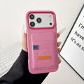 Pink Hermès iPhone 17 Pro Max Case with Card Slot – Luxury Leather Hermes Phone Case - Serene