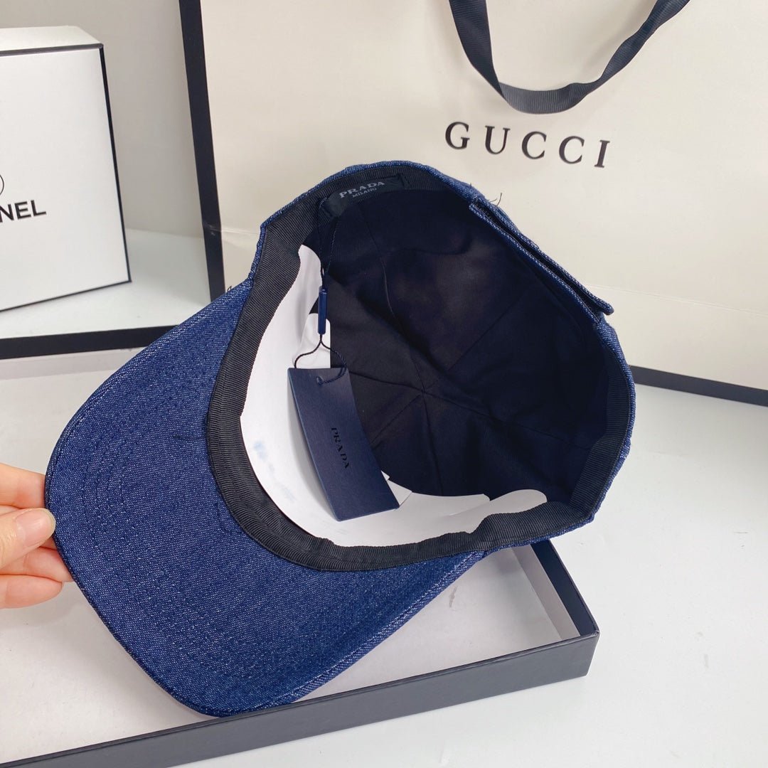 Prada Baseball Cap Dark Denim - Serene