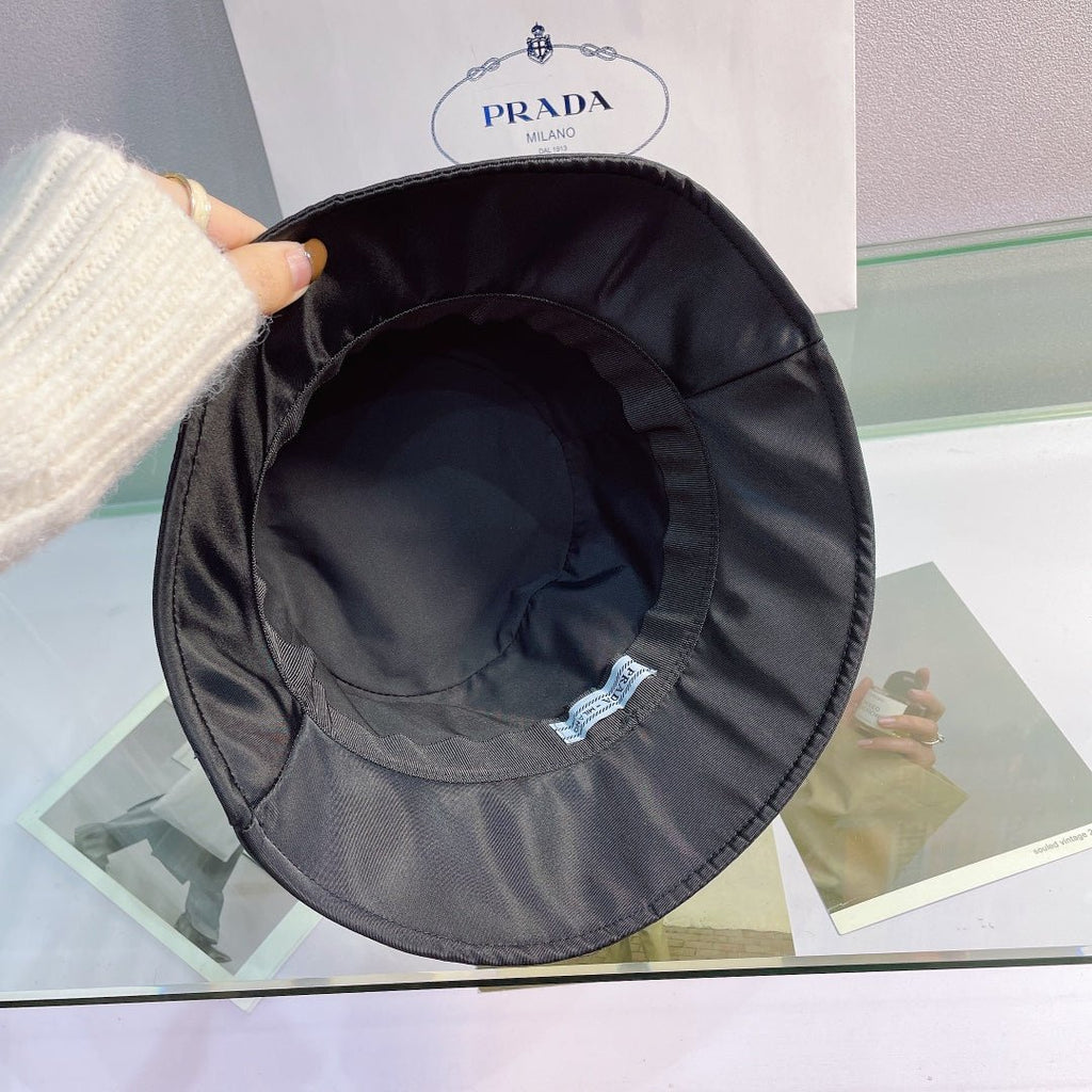 Prada Embroidered Bucket Hat | Luxury Designer Cotton Bucket Hat - Serene