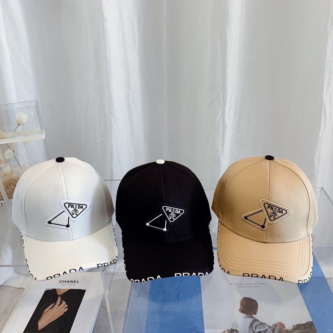 Prada Premium Cotton Embroidered Baseball Cap for Men & Women - Serene