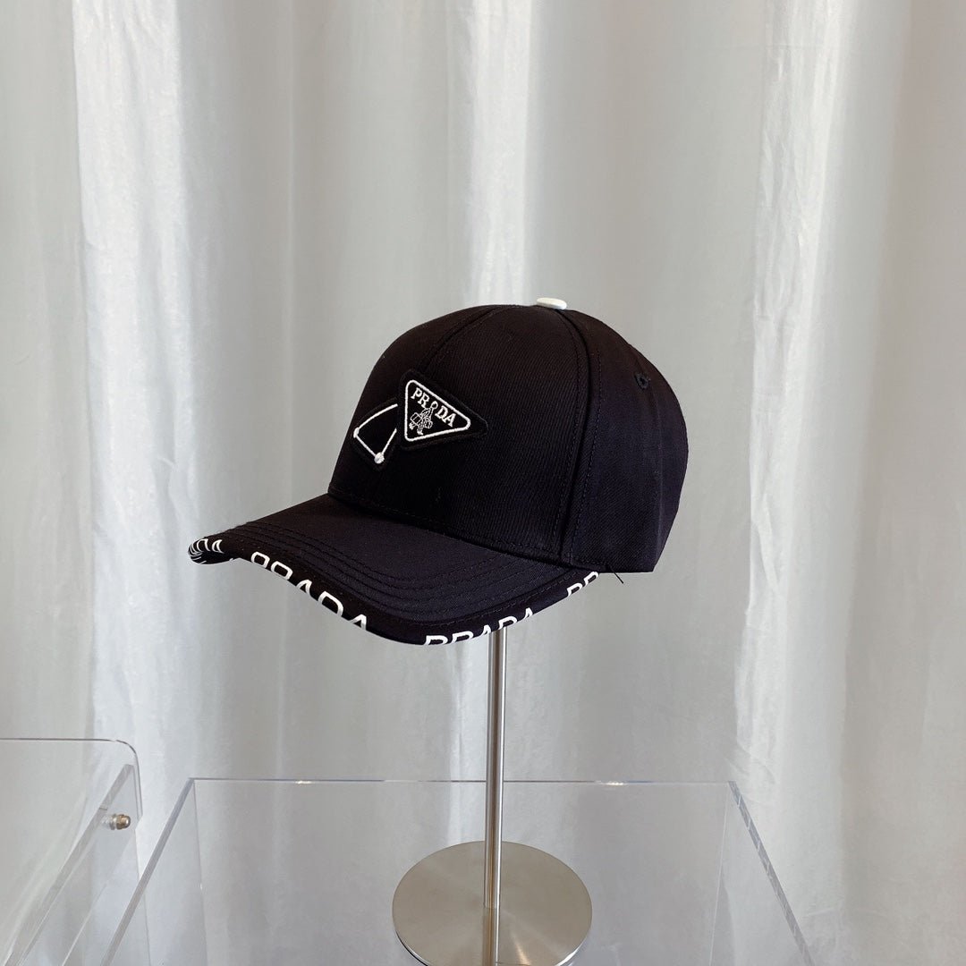Prada Premium Cotton Embroidered Baseball Cap for Men & Women - Serene