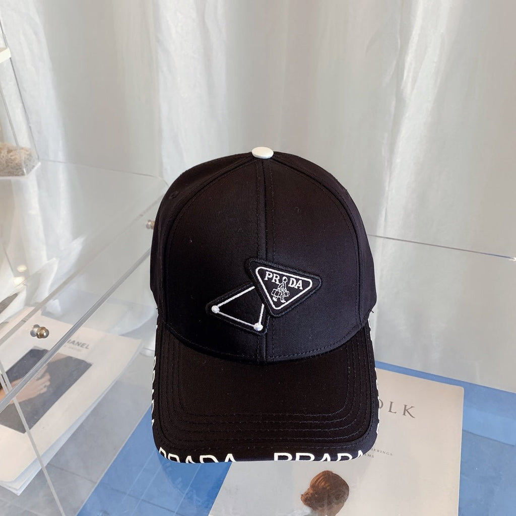 Prada Premium Cotton Embroidered Baseball Cap for Men & Women - Serene