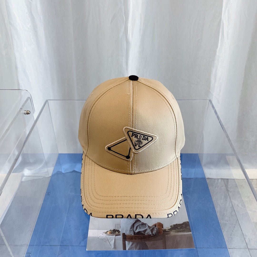 Prada Premium Cotton Embroidered Baseball Cap for Men & Women - Serene
