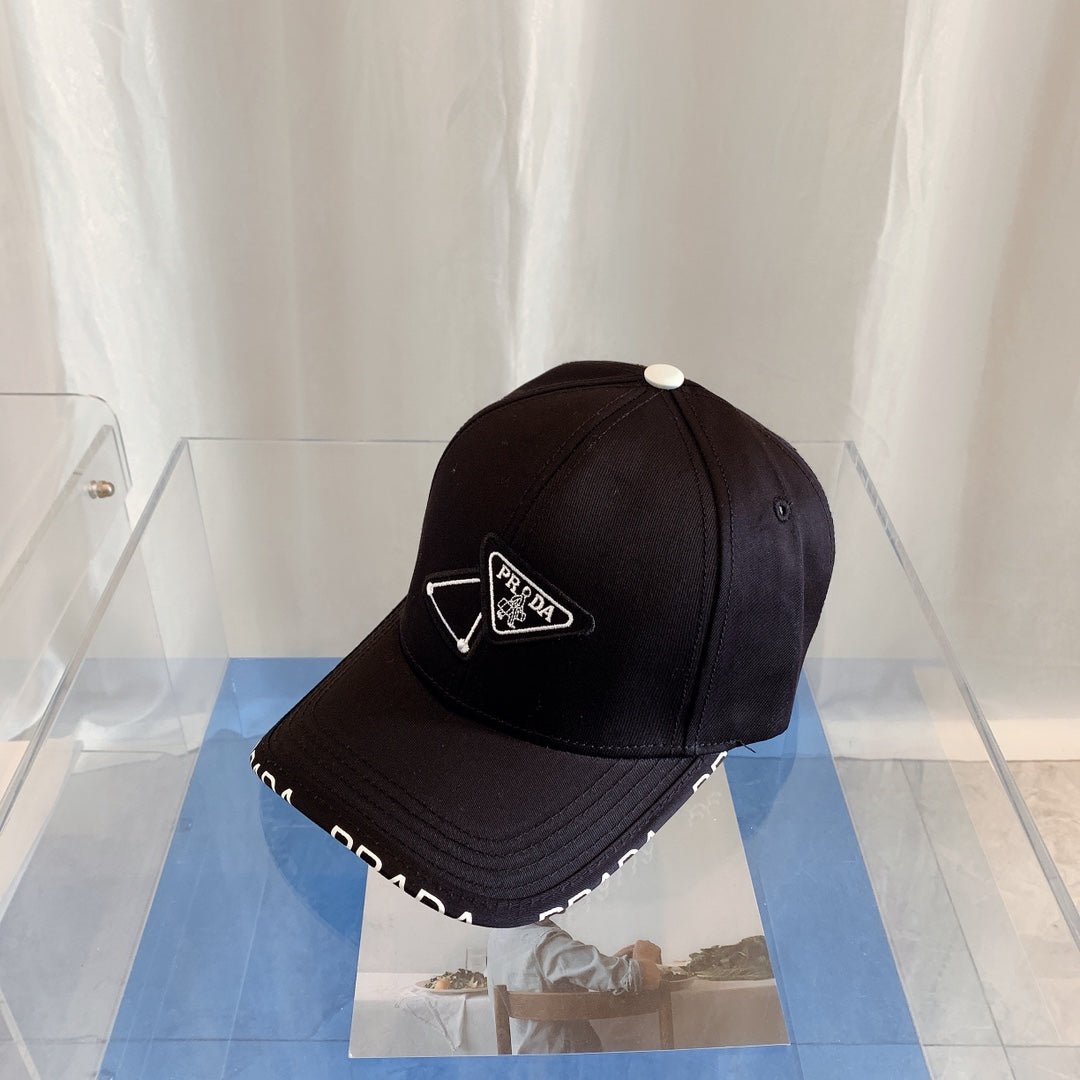 Prada Premium Cotton Embroidered Baseball Cap for Men & Women - Serene