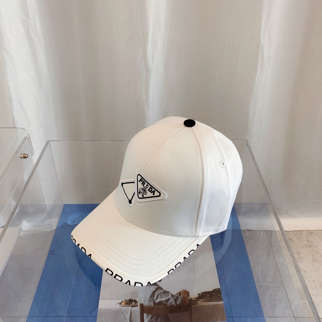 Prada Premium Cotton Embroidered Baseball Cap for Men & Women - Serene