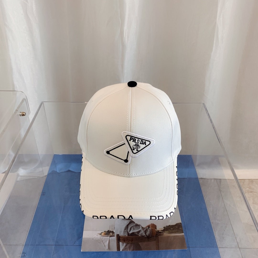 Prada Premium Cotton Embroidered Baseball Cap for Men & Women - Serene