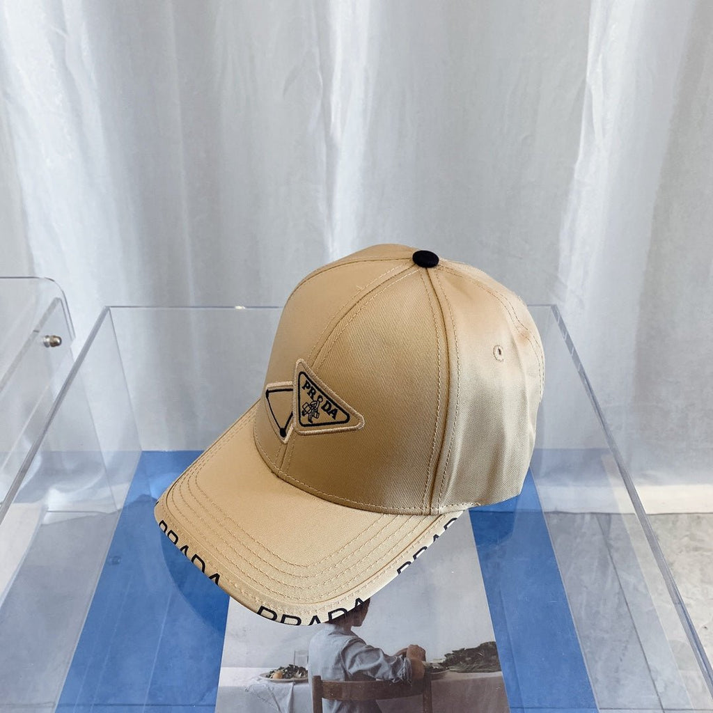 Prada Premium Cotton Embroidered Baseball Cap for Men & Women - Serene