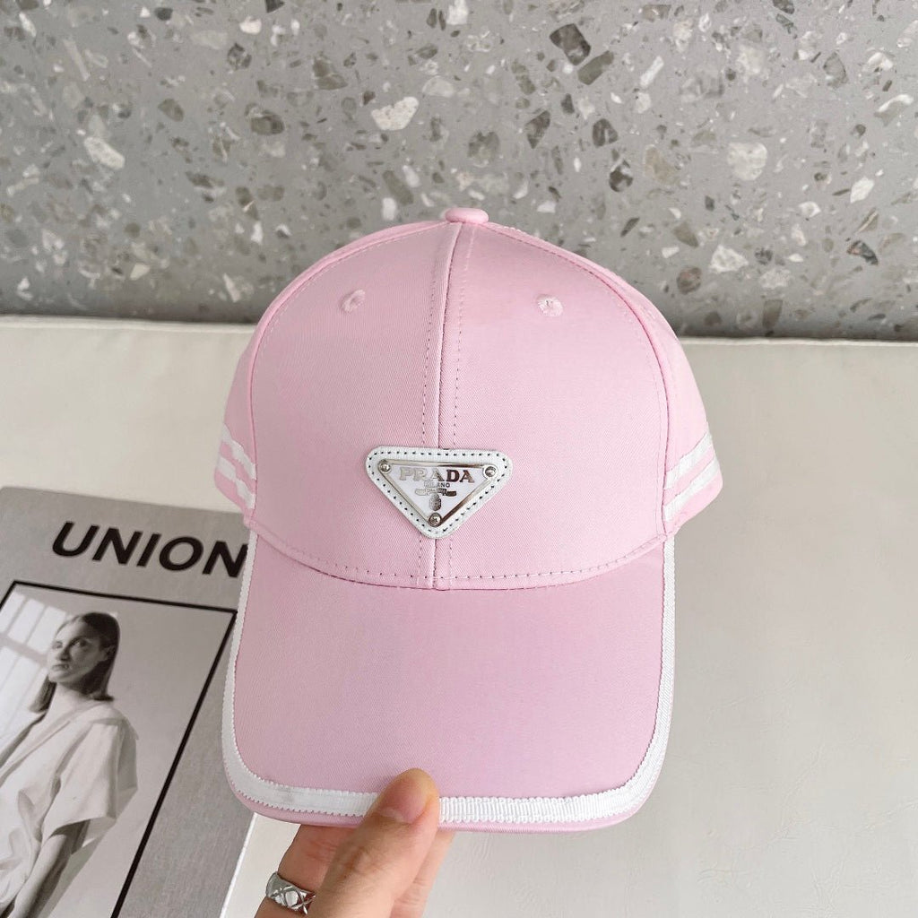Prada Triangle Logo Baseball Cap | Luxury Designer Cotton Hat - Serene