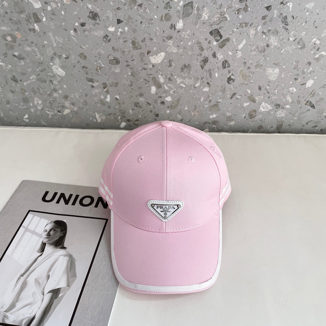 Prada Triangle Logo Baseball Cap | Luxury Designer Cotton Hat - Serene