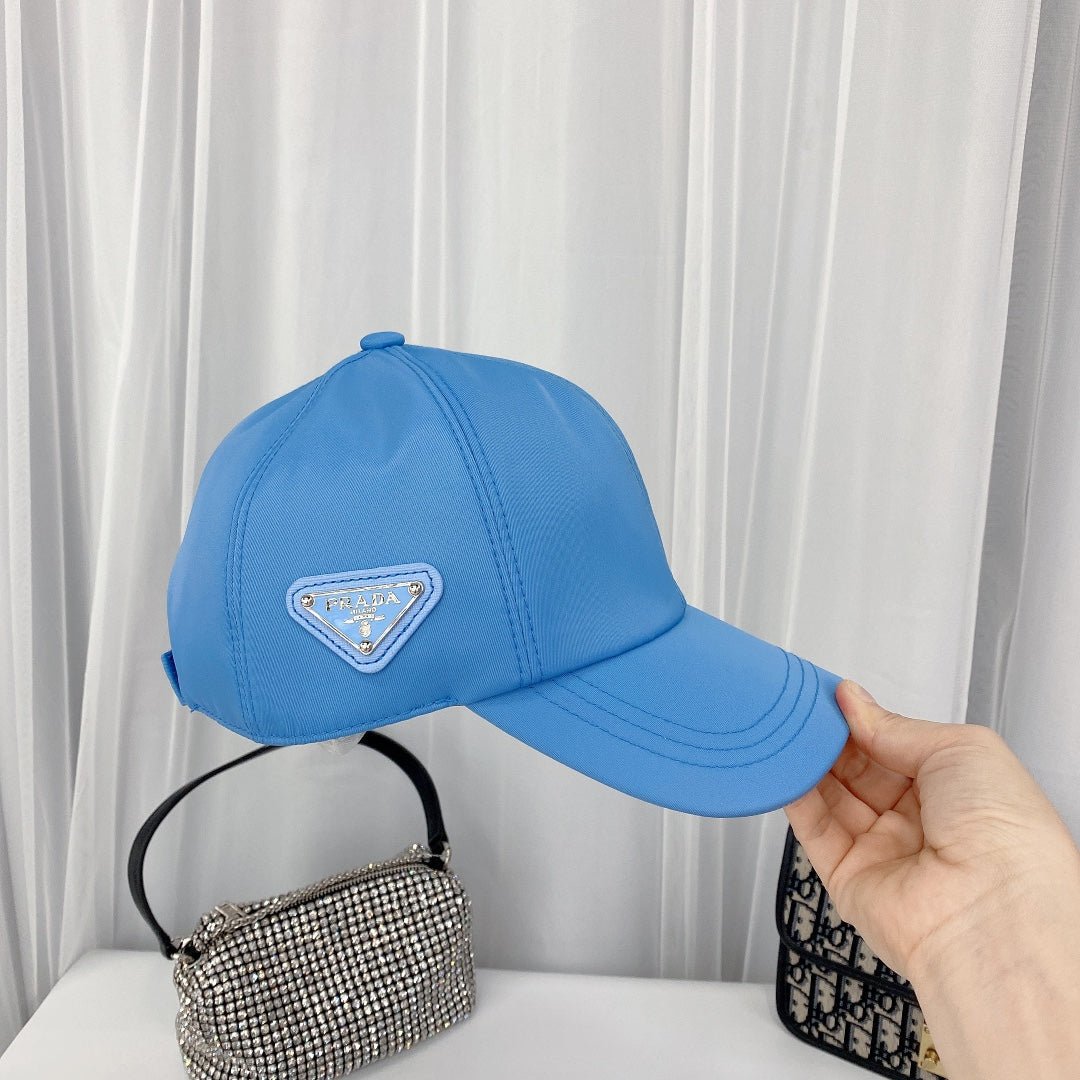 Prada Triangle Logo Baseball Cap | Luxury Designer Hat - Serene
