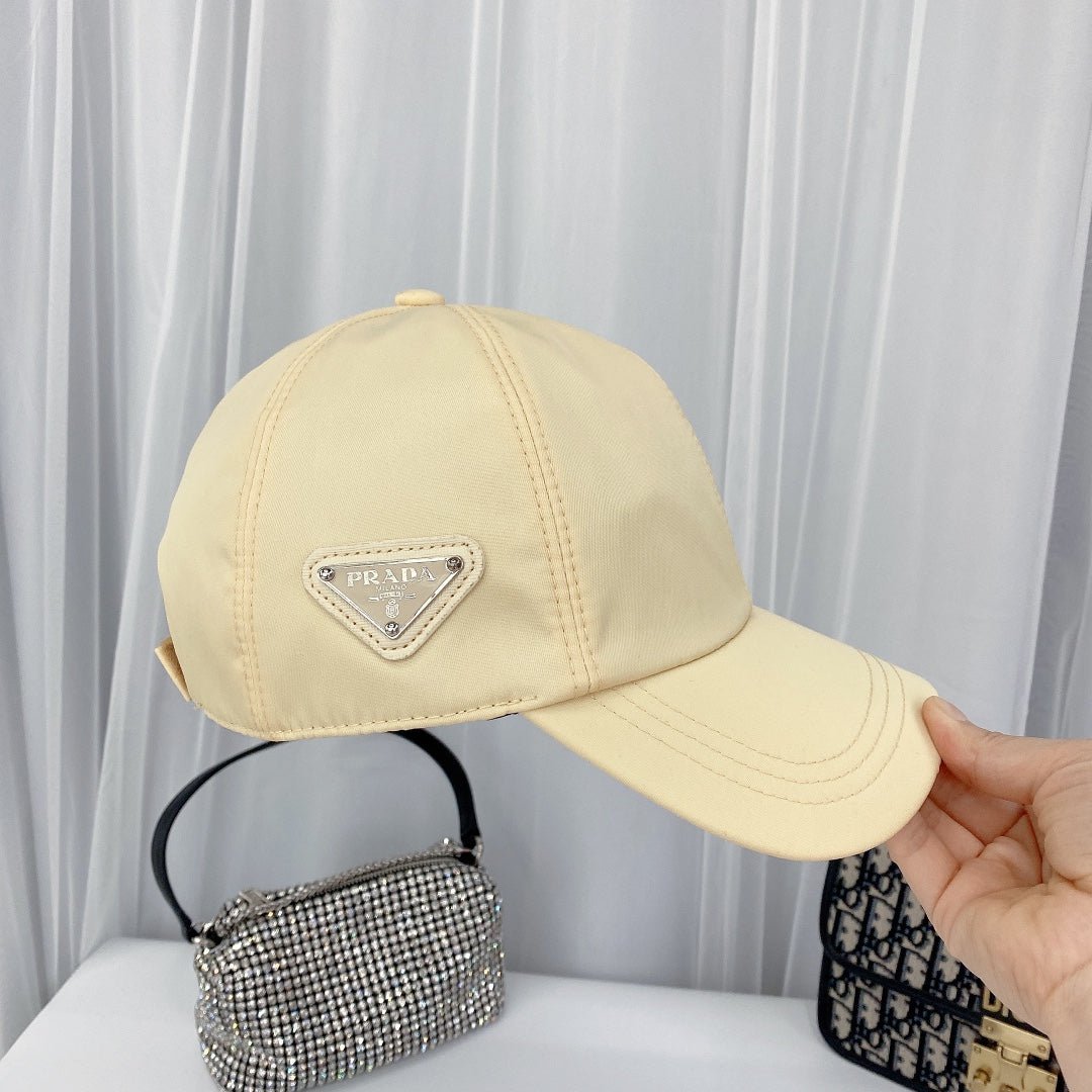 Prada Triangle Logo Baseball Cap | Luxury Designer Hat - Serene