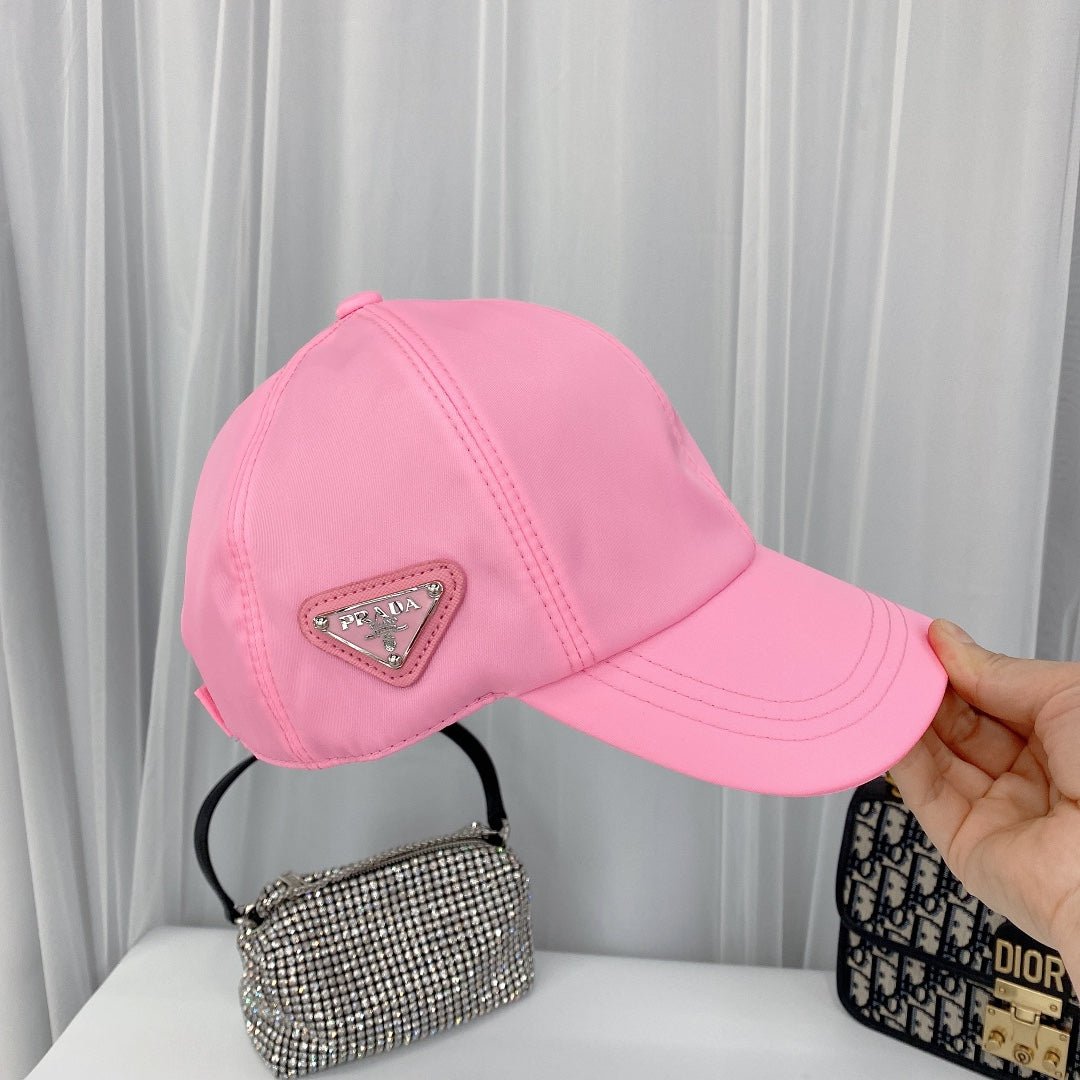 Prada Triangle Logo Baseball Cap | Luxury Designer Hat - Serene