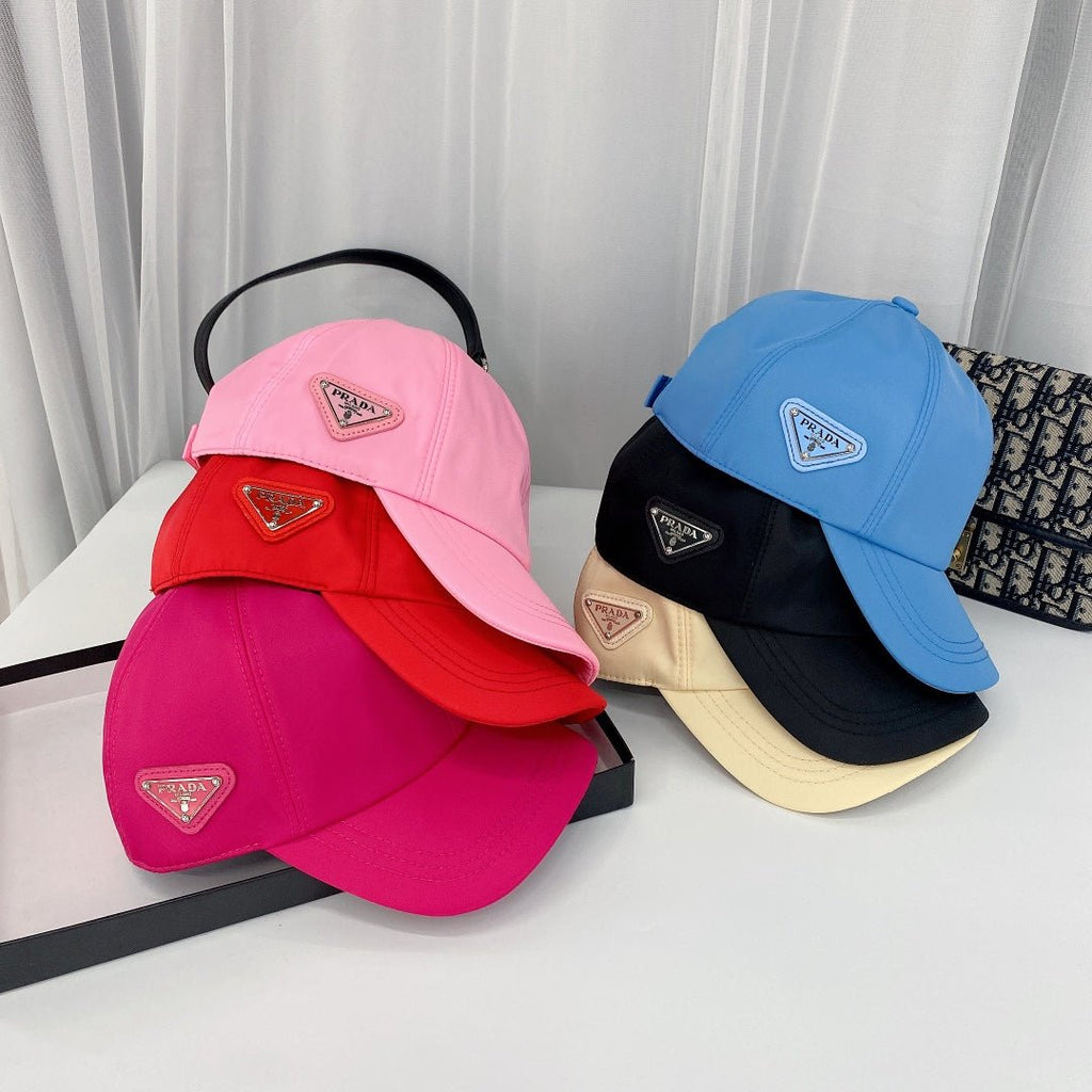 Prada Triangle Logo Baseball Cap | Luxury Designer Hat - Serene
