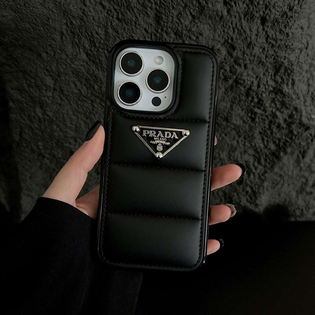 Puffer Prada iPhone 18 Pro Case – Luxury Designer Phone Cover - Serene
