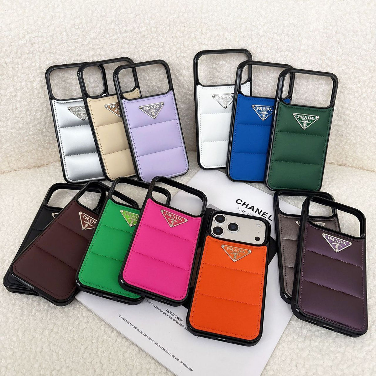 Puffer Prada iPhone 18 Pro Case – Luxury Designer Phone Cover - Serene
