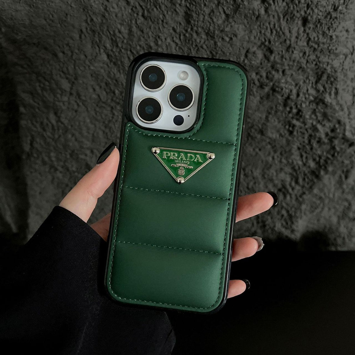 Puffer Prada iPhone 18 Pro Case – Luxury Designer Phone Cover - Serene