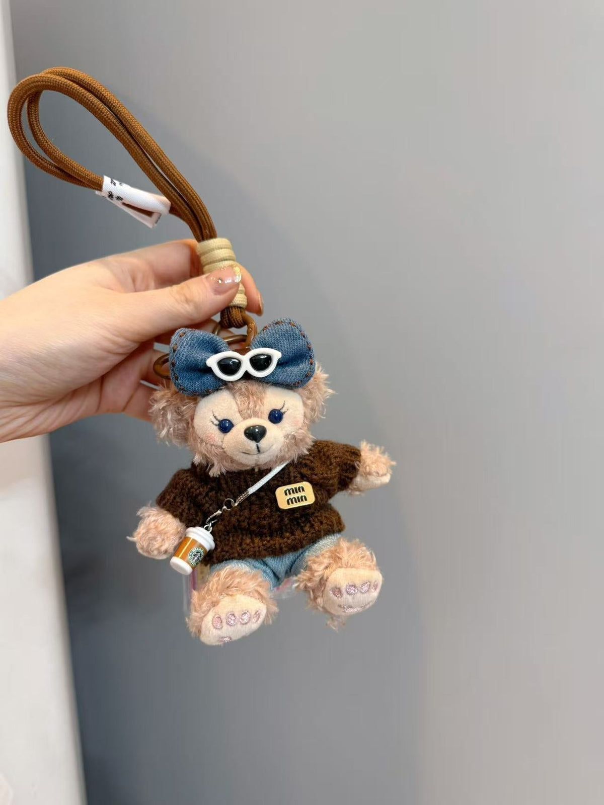 Sherry May Plush Teddy Bear Bag Charm Keychain - Serene